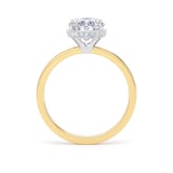 Goldsmiths 18ct Yellow Gold and Platinum 2.13cttw Oval Cut Lab Grown Diamond Hidden Halo Solitaire Engagement Ring - Ring Size W.5