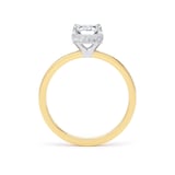 Goldsmiths 18ct Yellow Gold and Platinum 2.13cttw Radiant Cut Lab Grown Diamond Hidden Halo Solitaire Engagement Ring - Ring Size Q