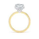 Goldsmiths 18ct Yellow Gold and Platinum 5.19cttw Radiant Cut Lab Grown Diamond Hidden Halo Solitaire Engagement Ring - Ring Size K