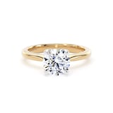 Goldsmiths 18ct Yellow Gold and Platinum 1.50cttw Brilliant Cut Lab Grown Diamond Solitaire Engagement Ring - Ring Size K