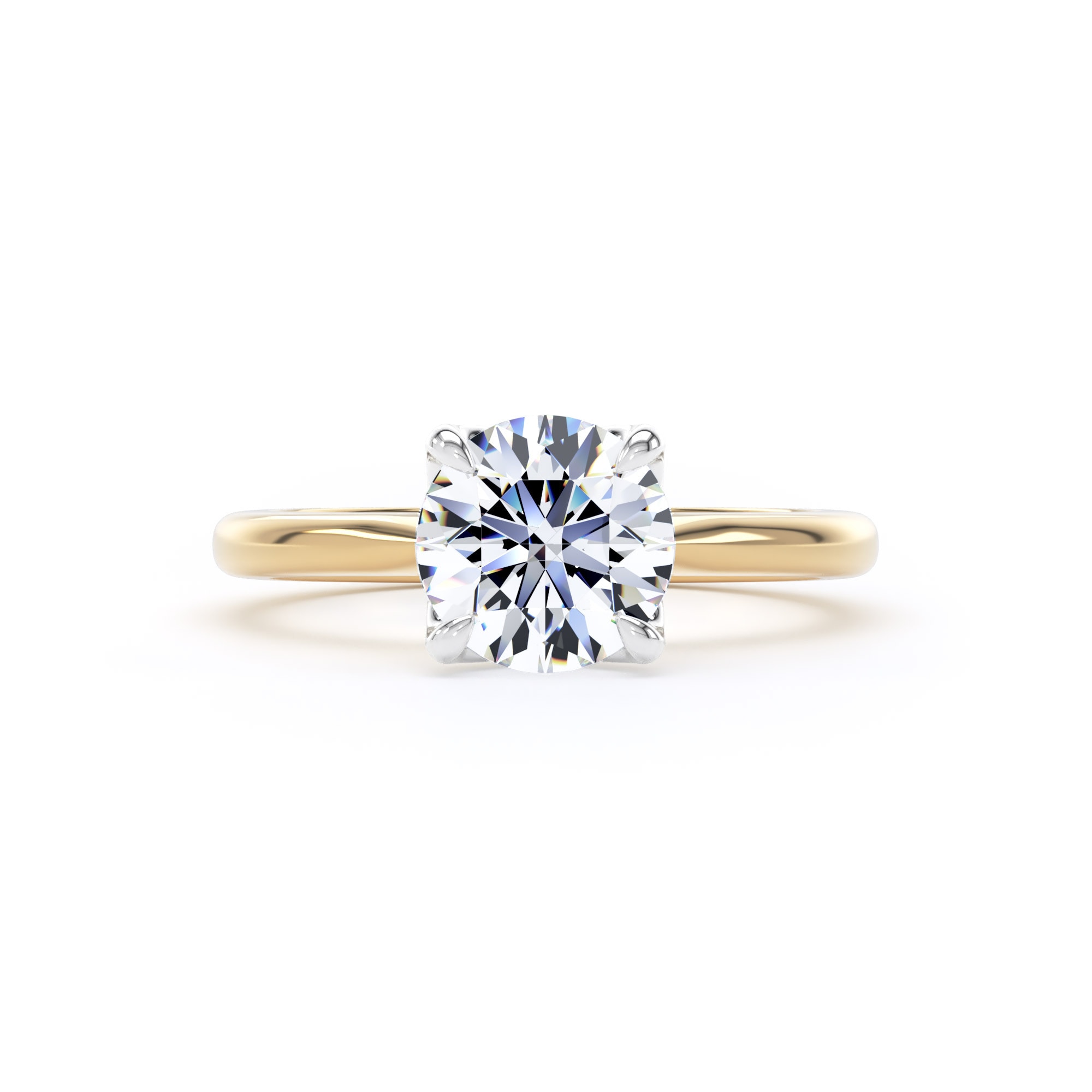 Goldsmiths 18ct Yellow Gold and Platinum 1.50cttw Brilliant Cut Lab Grown Diamond Solitaire Engagement Ring - Ring Size I Goldsmiths 18ct Yellow Gold and Platinum 1.50cttw Brilliant Cut Lab Grown Diamond Solitaire Engagement Ring - Ring Size I