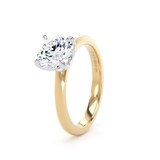 Goldsmiths 18ct Yellow Gold and Platinum 1.50cttw Brilliant Cut Lab Grown Diamond Solitaire Engagement Ring - Ring Size K