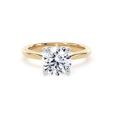 Goldsmiths 18ct Yellow Gold and Platinum 2.00cttw Brilliant Cut Lab Grown Diamond Solitaire Engagement Ring - Ring Size K.5