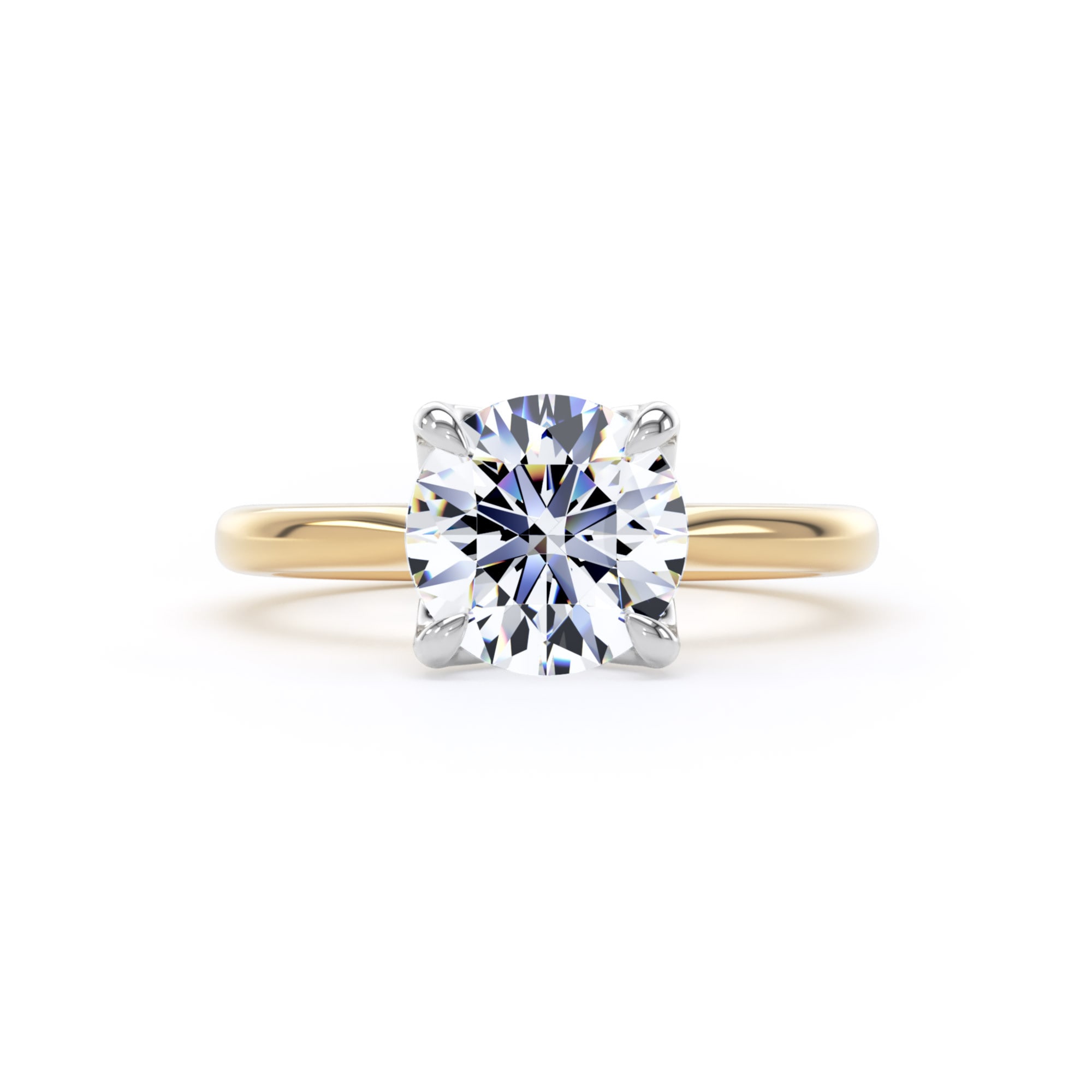 Goldsmiths 18ct Yellow Gold and Platinum 2.00cttw Brilliant Cut Lab Grown Diamond Solitaire Engagement Ring - Ring Size Z Goldsmiths 18ct Yellow Gold and Platinum 2.00cttw Brilliant Cut Lab Grown Diamond Solitaire Engagement Ring - Ring Size Z