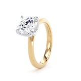 Goldsmiths 18ct Yellow Gold and Platinum 2.00cttw Brilliant Cut Lab Grown Diamond Solitaire Engagement Ring - Ring Size K.5