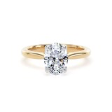 Goldsmiths 18ct Yellow Gold and Platinum 1.50cttw Oval Cut Lab Grown Diamond Solitaire Engagement Ring - Ring Size H.5