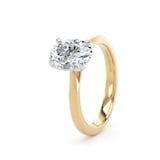 Goldsmiths 18ct Yellow Gold and Platinum 1.50cttw Oval Cut Lab Grown Diamond Solitaire Engagement Ring - Ring Size H.5