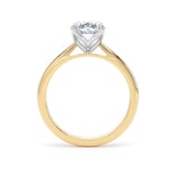 Goldsmiths 18ct Yellow Gold and Platinum 2.00cttw Oval Cut Lab Grown Diamond Solitaire Engagement Ring - Ring Size F.5