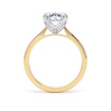 Goldsmiths 18ct Yellow Gold and Platinum 3.00cttw Oval Cut Lab Grown Diamond Solitaire Engagement Ring - Ring Size I.5