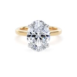 Goldsmiths 18ct Yellow Gold and Platinum 4.00cttw Oval Cut Lab Grown Diamond Solitaire Engagement Ring - Ring Size R.5