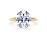 Goldsmiths 18ct Yellow Gold and Platinum 4.00cttw Oval Cut Lab Grown Diamond Solitaire Engagement Ring - Ring Size R.5