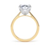 Goldsmiths 18ct Yellow Gold and Platinum 4.00cttw Oval Cut Lab Grown Diamond Solitaire Engagement Ring - Ring Size R.5