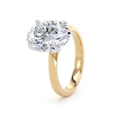 Goldsmiths 18ct Yellow Gold and Platinum 4.00cttw Oval Cut Lab Grown Diamond Solitaire Engagement Ring - Ring Size R.5