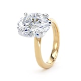 Goldsmiths 18ct Yellow Gold and Platinum 5.00cttw Oval Cut Lab Grown Diamond Solitaire Engagement Ring - Ring Size W