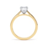 Goldsmiths 18ct Yellow Gold and Platinum 1.50cttw Radiant Cut Lab Grown Diamond Solitaire Engagement Ring - Ring Size O
