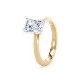 Goldsmiths 18ct Yellow Gold and Platinum 1.50cttw Radiant Cut Lab Grown Diamond Solitaire Engagement Ring - Ring Size O