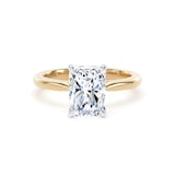 Goldsmiths 18ct Yellow Gold and Platinum 2.00cttw Radiant Cut Lab Grown Diamond Solitaire Engagement Ring - Ring Size J.5