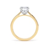 Goldsmiths 18ct Yellow Gold and Platinum 2.00cttw Radiant Cut Lab Grown Diamond Solitaire Engagement Ring - Ring Size J.5