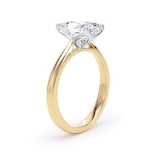 Goldsmiths 18ct Yellow Gold and Platinum 2.00cttw Radiant Cut Lab Grown Diamond Solitaire Engagement Ring - Ring Size J.5