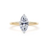Goldsmiths 18ct Yellow Gold and Platinum 1.50cttw Marquise Cut Lab Grown Diamond Solitaire Engagement Ring - Ring Size P.5