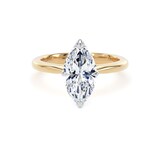 Goldsmiths 18ct Yellow Gold and Platinum 2.00cttw Marquise Cut Lab Grown Diamond Solitaire Engagement Ring - Ring Size O