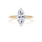 Goldsmiths 18ct Yellow Gold and Platinum 2.00cttw Marquise Cut Lab Grown Diamond Solitaire Engagement Ring - Ring Size O