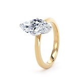 Goldsmiths 18ct Yellow Gold and Platinum 2.00cttw Marquise Cut Lab Grown Diamond Solitaire Engagement Ring - Ring Size O