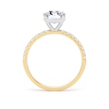 Goldsmiths 18ct Yellow Gold and Platinum Round 1.70cttw Lab Grown Diamond Set Shoulder Solitaire Engagement Ring - Ring Size M.5