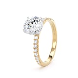 Goldsmiths 18ct Yellow Gold and Platinum Round 1.70cttw Lab Grown Diamond Set Shoulder Solitaire Engagement Ring - Ring Size M.5