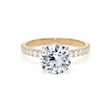 Goldsmiths 18ct Yellow Gold and Platinum 2.20cttw Round Lab Grown Diamond Set Shoulder Solitaire Engagement Ring - Ring Size N.5