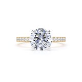 Goldsmiths 18ct Yellow Gold and Platinum 2.20cttw Round Lab Grown Diamond Set Shoulder Solitaire Engagement Ring - Ring Size N.5