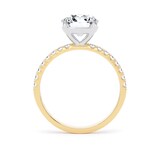 Goldsmiths 18ct Yellow Gold and Platinum 2.20cttw Round Lab Grown Diamond Set Shoulder Solitaire Engagement Ring - Ring Size N.5