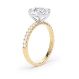 Goldsmiths 18ct Yellow Gold and Platinum 2.20cttw Round Lab Grown Diamond Set Shoulder Solitaire Engagement Ring - Ring Size N.5