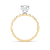 Goldsmiths 18ct Yellow Gold and Platinum 1.70cttw Oval Lab Grown Diamond Set Shoulder Solitaire Engagement Ring - Ring Size S.5