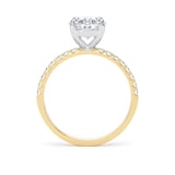 Goldsmiths 18ct Yellow Gold and Platinum 2.20cttw Oval Lab Grown Diamond Set Shoulder Solitaire Engagement Ring - Ring Size R