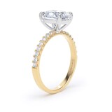 Goldsmiths 18ct Yellow Gold and Platinum 2.20cttw Oval Lab Grown Diamond Set Shoulder Solitaire Engagement Ring - Ring Size R