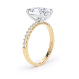 Goldsmiths 18ct Yellow Gold and Platinum 2.70cttw Oval Lab Grown Diamond Set Shoulder Solitaire Engagement Ring - Ring Size I