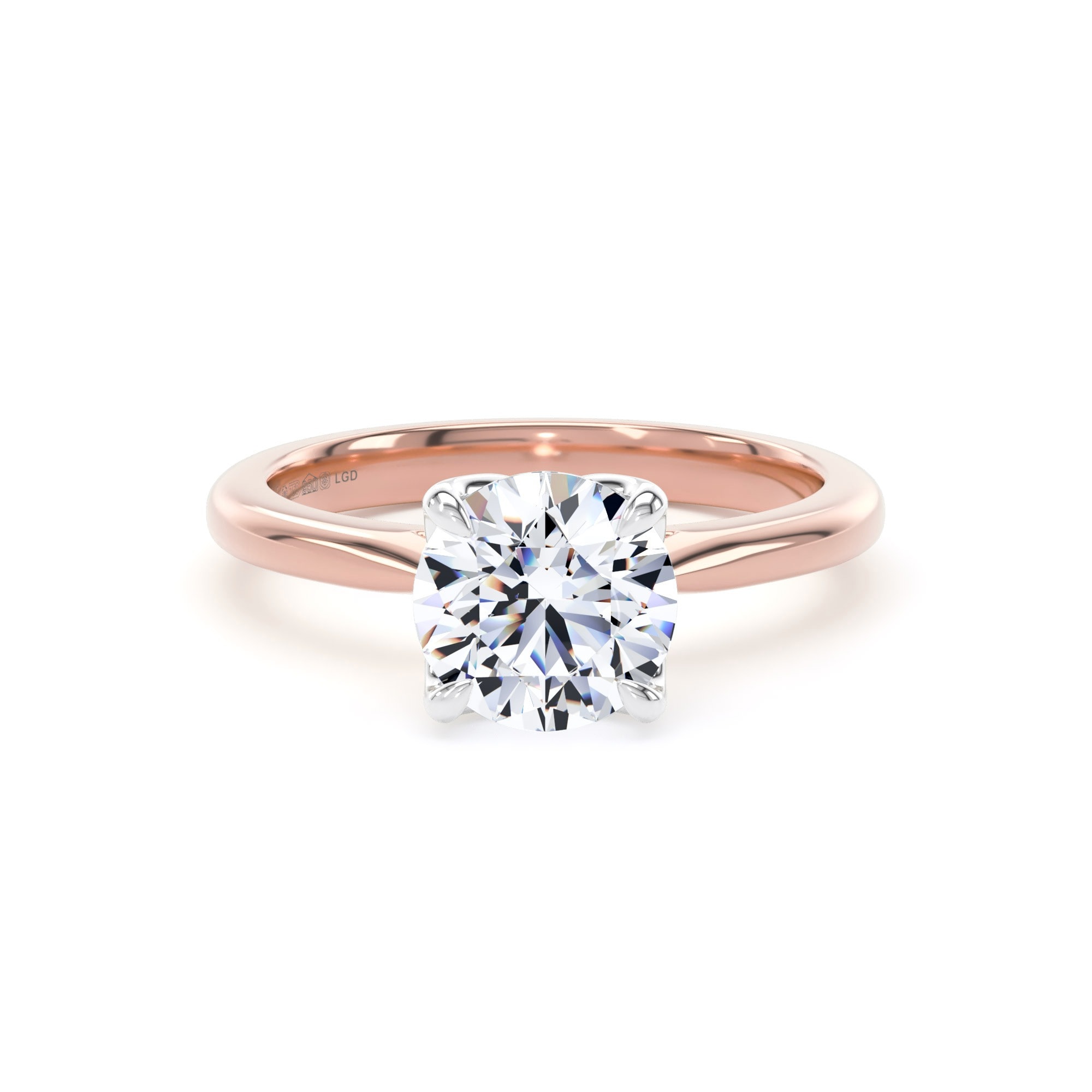 18ct Rose Gold and Platinum 1.50cttw Brilliant Cut Lab Grown Diamond Solitaire Engagement Ring