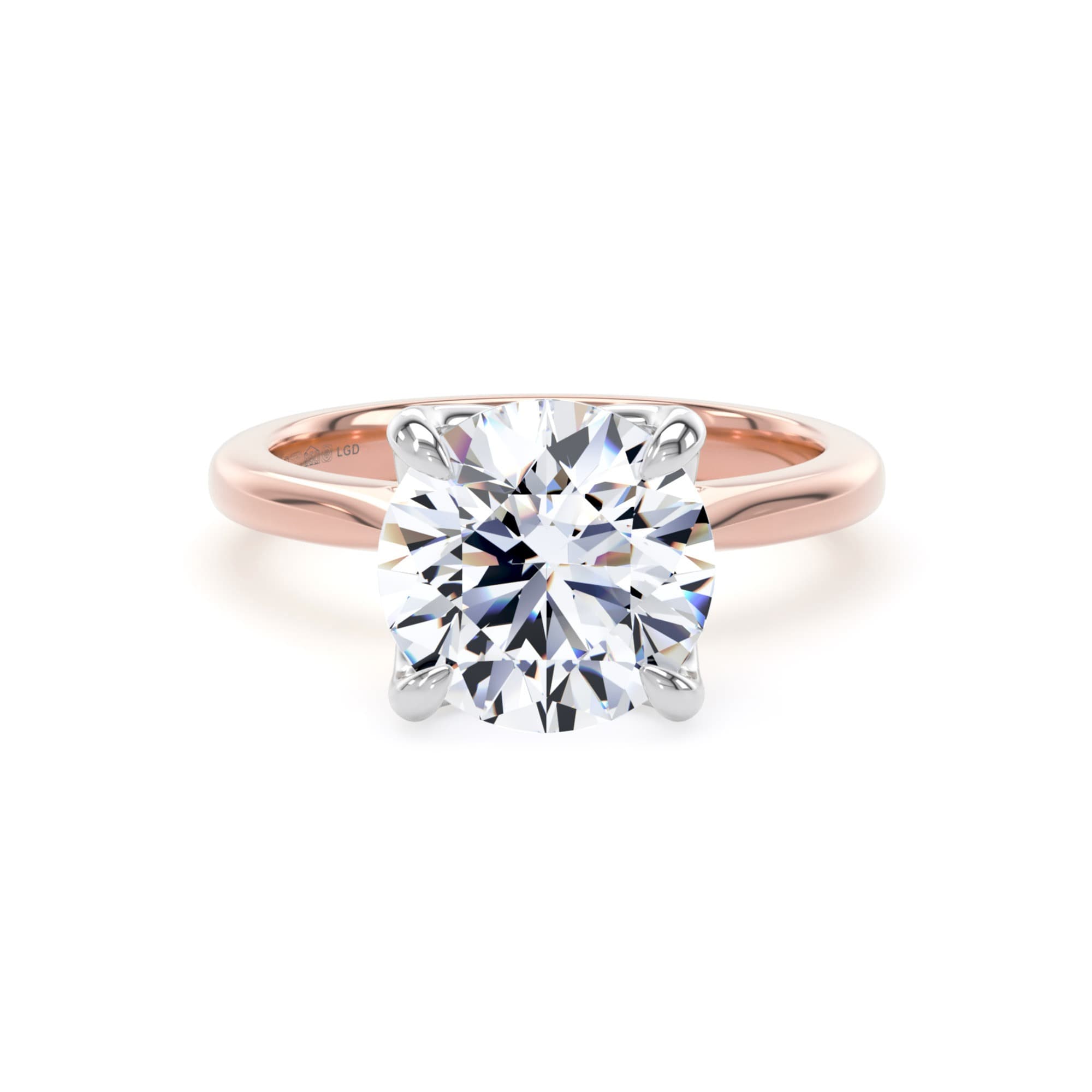 18ct Rose Gold and Platinum 3.00cttw Brilliant Cut Lab Grown Diamond Solitaire Engagement Ring