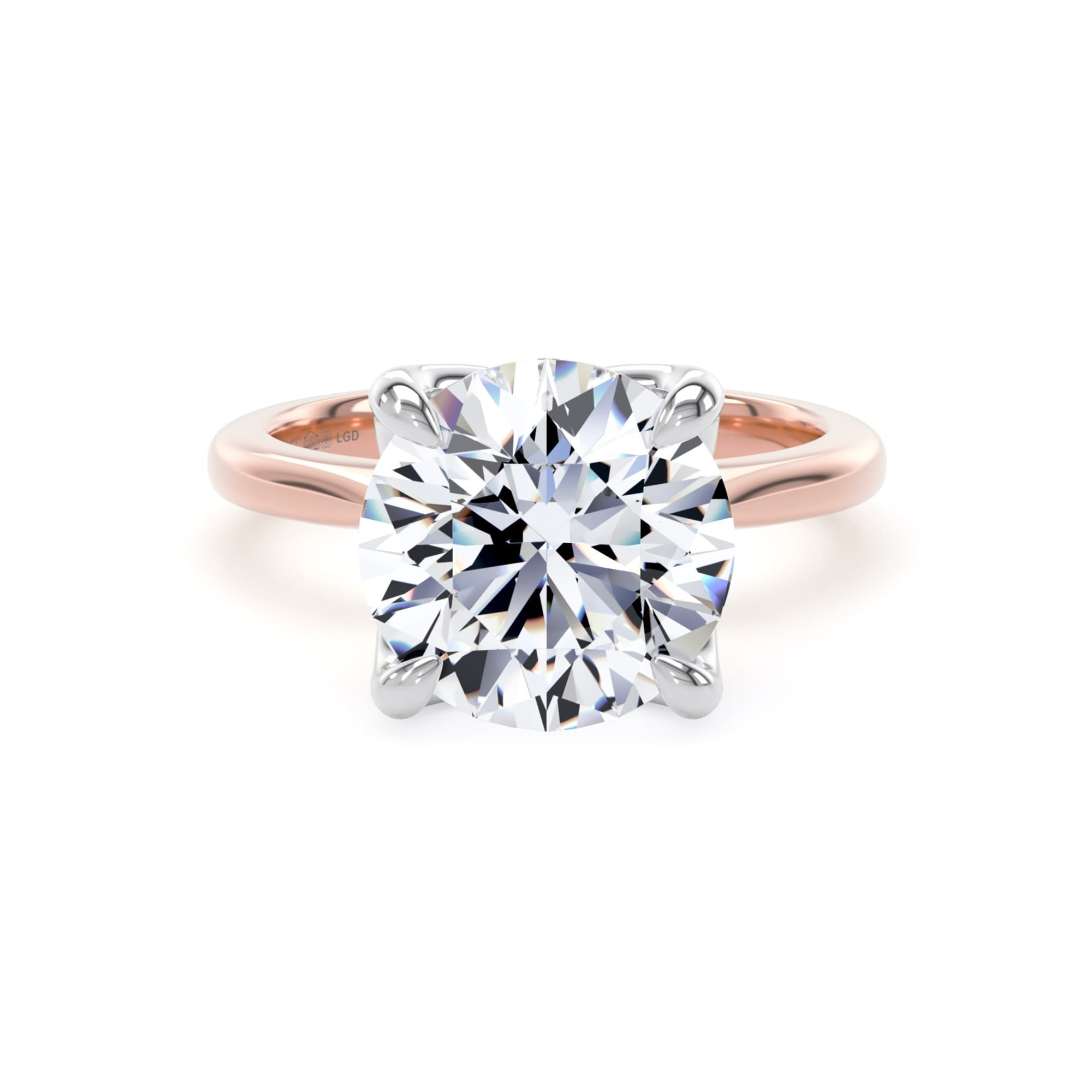 18ct Rose Gold and Platinum 4.00cttw Brilliant Cut Lab Grown Diamond Solitaire Engagement Ring