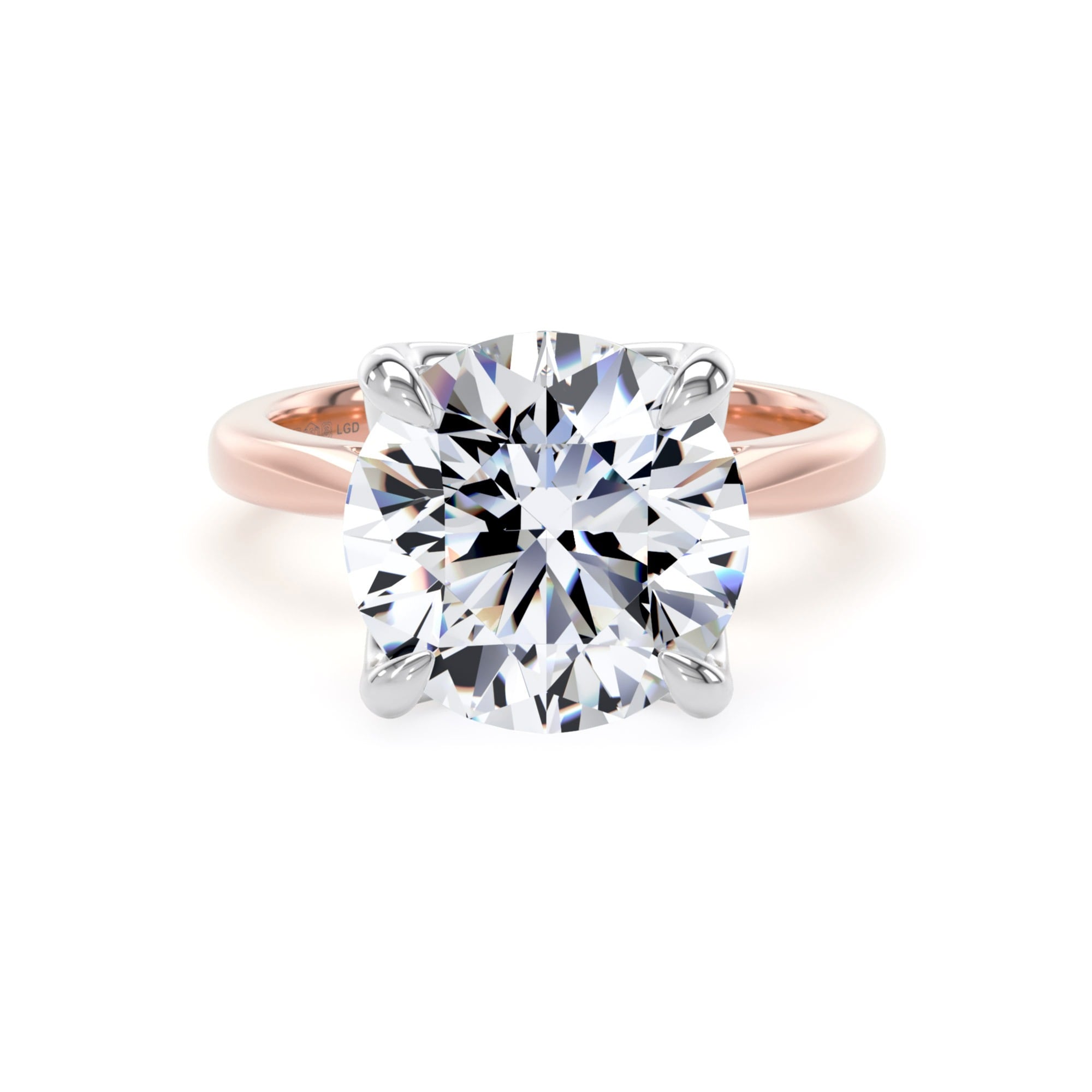 18ct Rose Gold and Platinum 5.00cttw Brilliant Cut Lab Grown Diamond Solitaire Engagement Ring