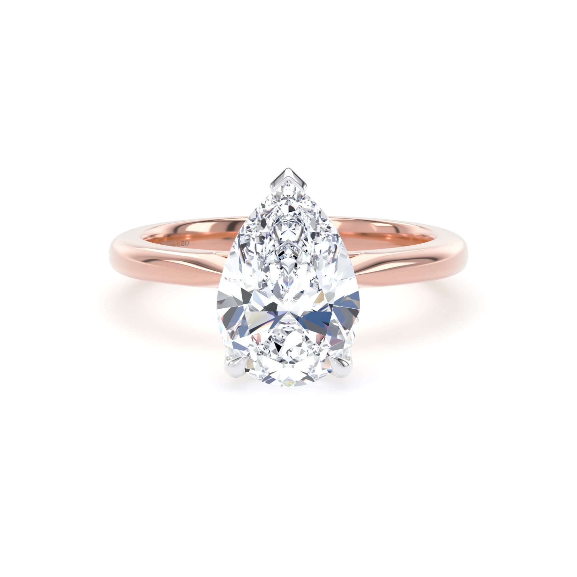 18ct Rose Gold and Platinum 2.00cttw Pear Cut Lab Grown Diamond Solitaire Engagement Ring