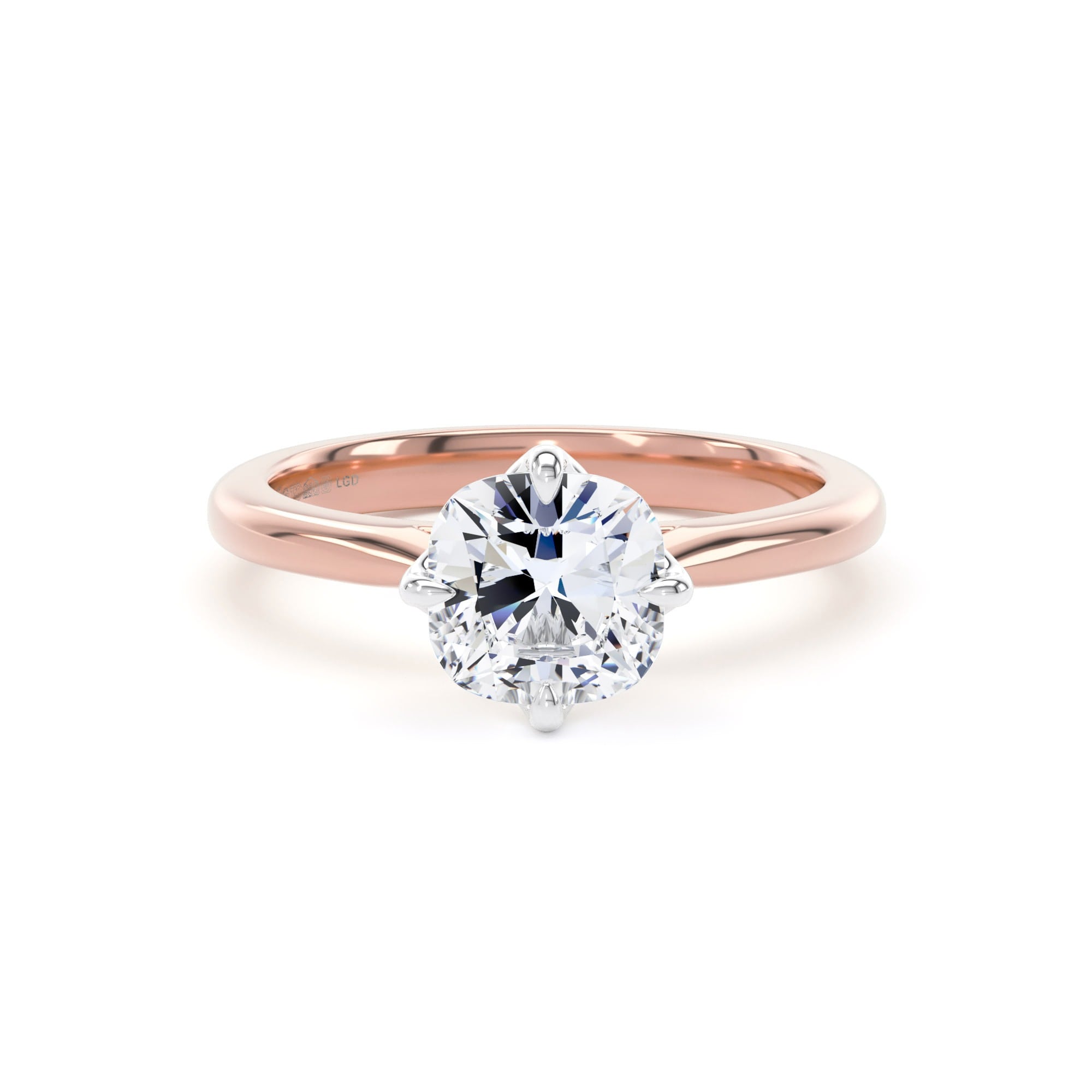 18ct Rose Gold and Platinum Compass Set 1.50cttw Cushion Cut Lab Grown Diamond Solitaire Engagement Ring