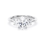 Goldsmiths Platinum 2.00cttw Oval Cut Lab Grown Diamond 3 Stone Engagement Ring - Ring Size J.5