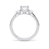 Goldsmiths Platinum 2.00cttw Oval Cut Lab Grown Diamond 3 Stone Engagement Ring - Ring Size J.5