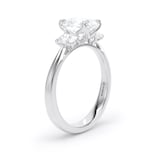 Goldsmiths Platinum 2.00cttw Oval Cut Lab Grown Diamond 3 Stone Engagement Ring - Ring Size J.5