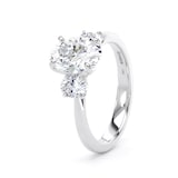 Goldsmiths Platinum 2.00cttw Oval Cut Lab Grown Diamond 3 Stone Engagement Ring - Ring Size J.5