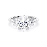 Goldsmiths Platinum 2.60cttw Oval Cut Lab Grown Diamond 3 Stone Engagement Ring - Ring Size N.5
