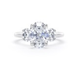 Goldsmiths Platinum 2.60cttw Oval Cut Lab Grown Diamond 3 Stone Engagement Ring - Ring Size N.5