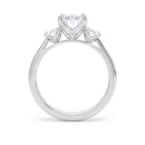 Goldsmiths Platinum 2.60cttw Oval Cut Lab Grown Diamond 3 Stone Engagement Ring - Ring Size N.5